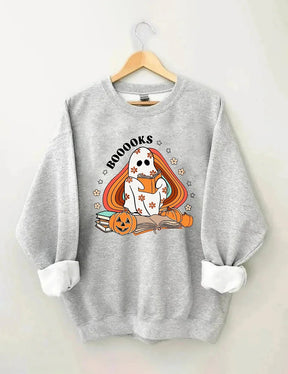 Women's Plus Size Boooooks Ghost Sweatshirt