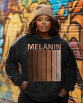 Women's Plus Size African American Melanin Long Sleeve Hoodie