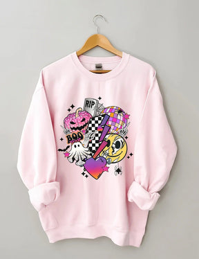 Women's Plus Size Retro Halloween Sweatshirt