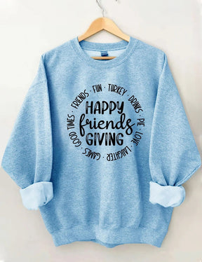 Women's Plus Size Happy Friends Giving Sweatshirt