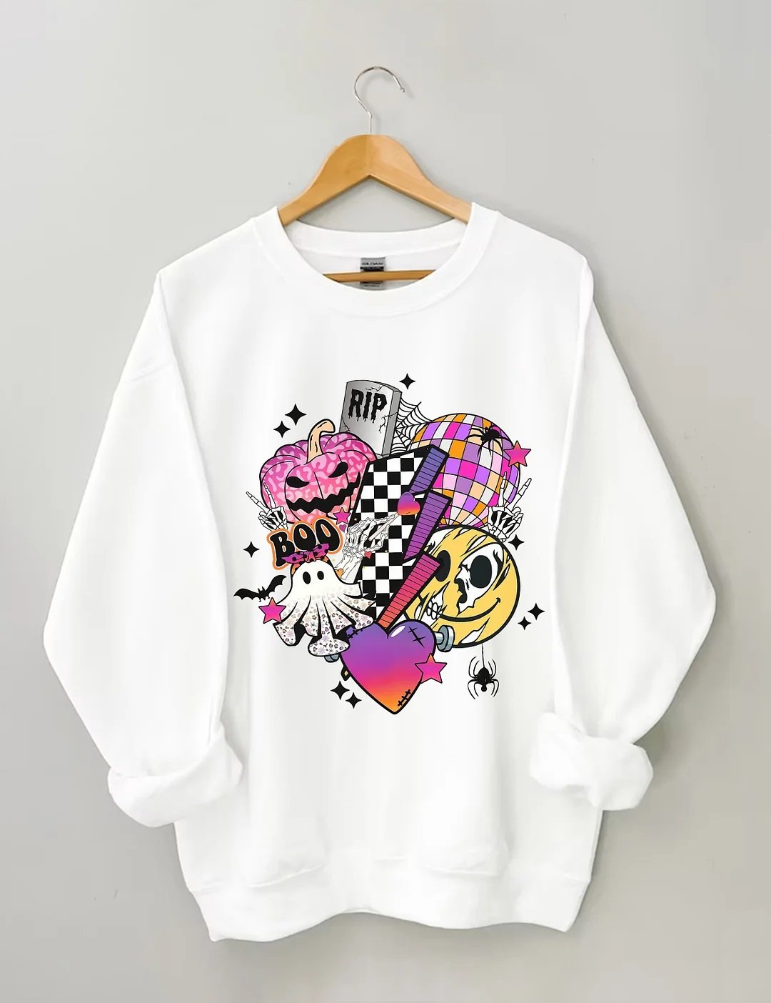 Women's Plus Size Retro Halloween Sweatshirt