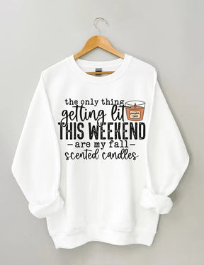 Women's Plus Size The Only Thing Getting Lit This Weekend Sweatshirt Color - Blue