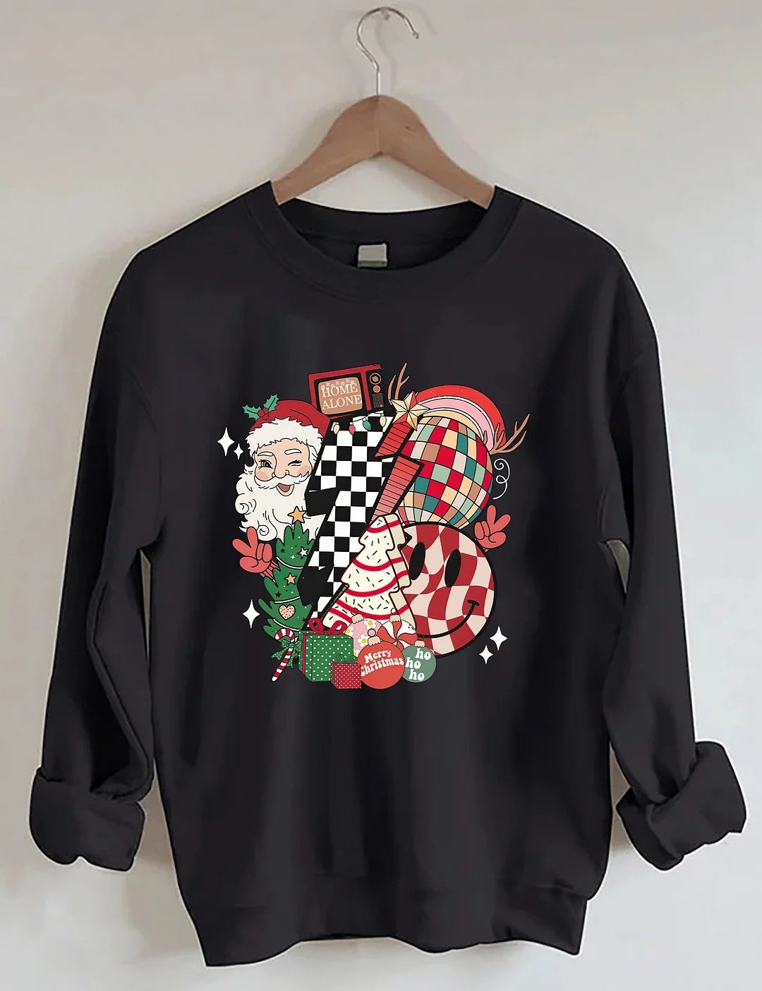 Women's Plus Size Retro Merry Christmas Sweatshirt