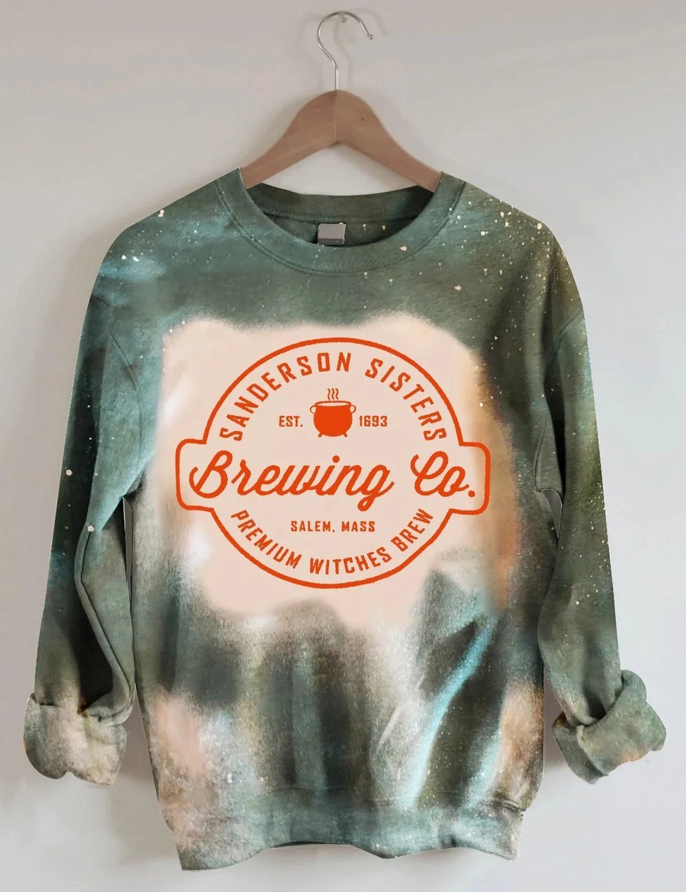 Women's Plus Size Sanderson Sisters Coffee Tie Dye Sweatshirt Pullover