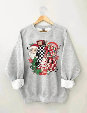 Women's Plus Size Retro Merry Christmas Sweatshirt