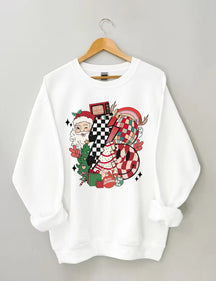 Women's Plus Size Retro Merry Christmas Sweatshirt