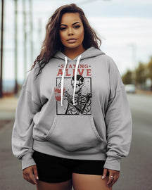 Women's Plus Staying Alive Coffee Hoodie