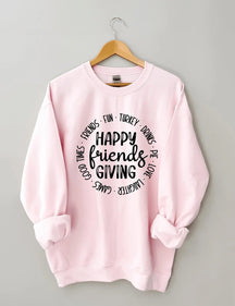 Women's Plus Size Happy Friends Giving Sweatshirt