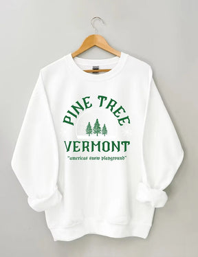 Women's Plus Size Pine Tree Vermont Christmas Sweatshirt