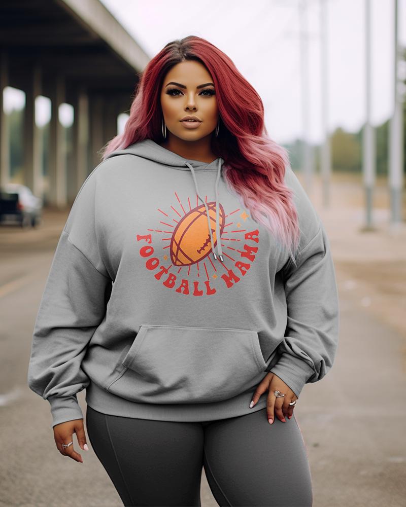 Women's Plus In My Football Mama Era Hoodie