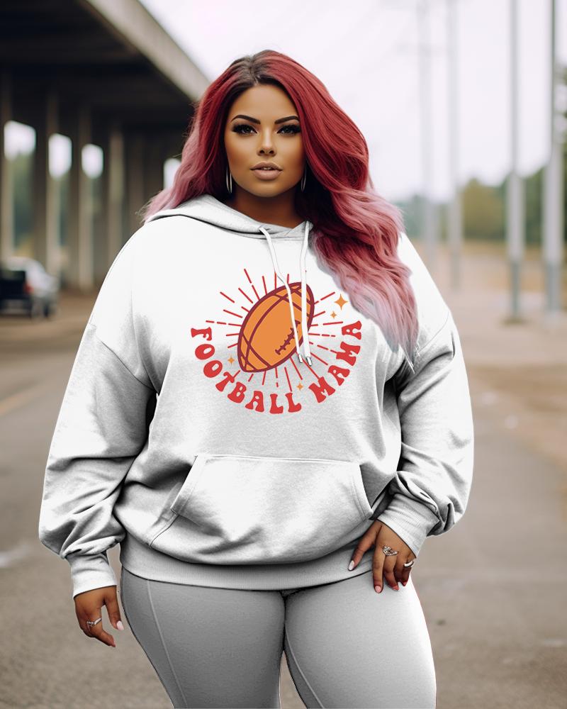 Women's Plus In My Football Mama Era Hoodie