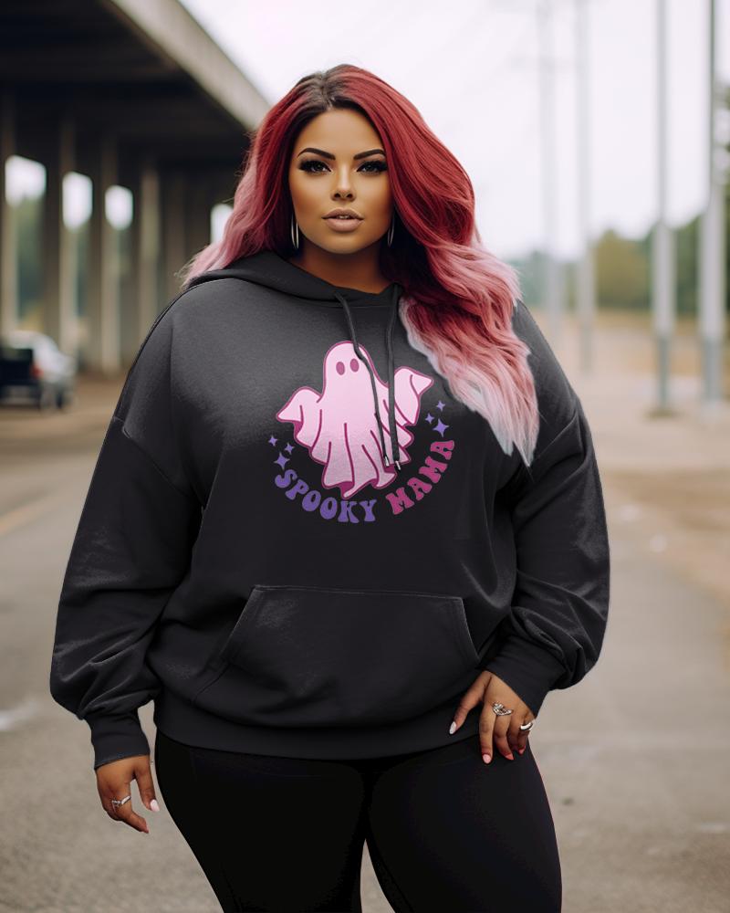 Women's Plus In My Spooky Mama Era Hoodie