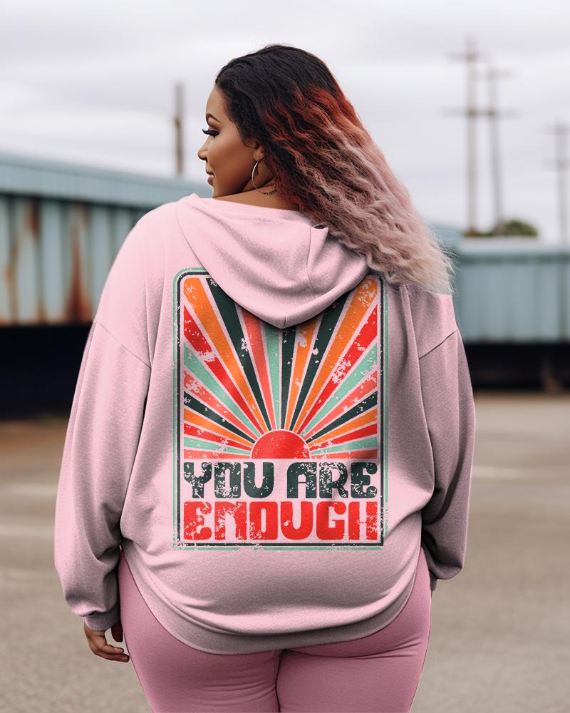 Women's Plus Sunkissed You Are Enough Hoodie