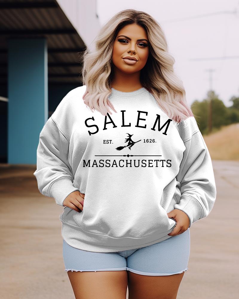 Women's Plus Size Casual Salem Massachusetts Sweatshirt