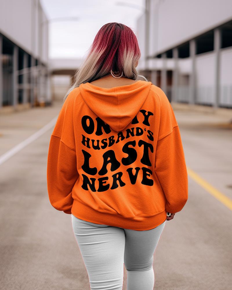 Women's Plus On My Husband's Last Nerve Hoodie