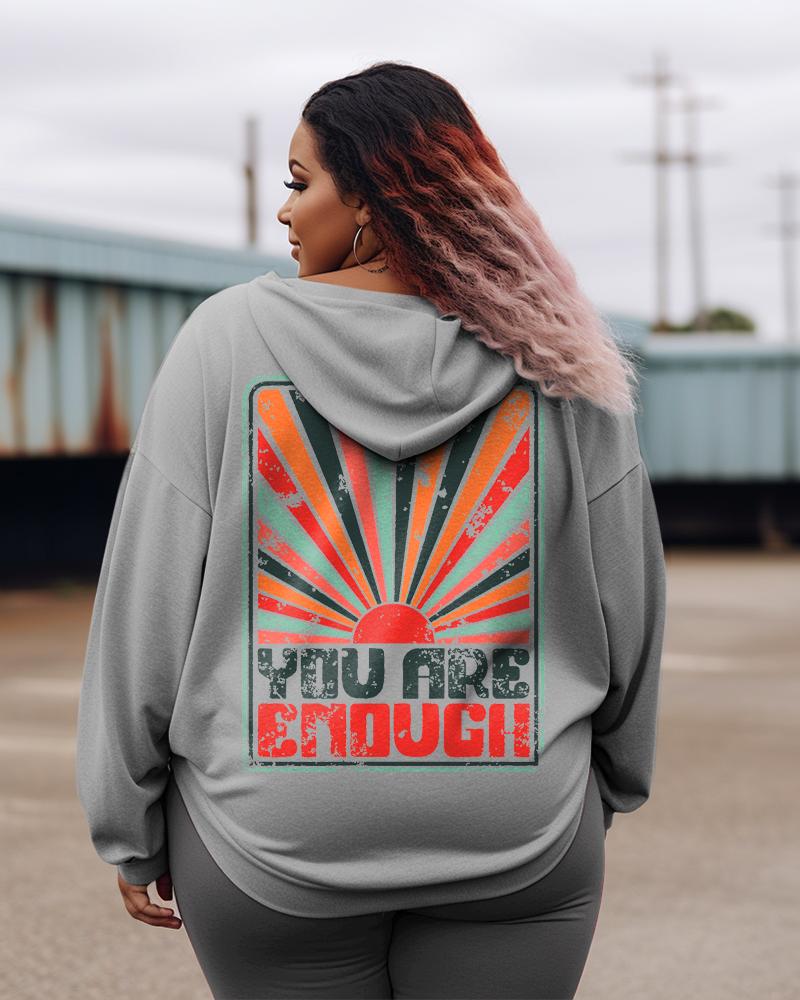 Women's Plus Sunkissed You Are Enough Hoodie