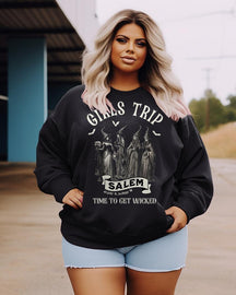 Women's Plus Size Casual Girls Trip Salem Massachusetts Sweatshirt