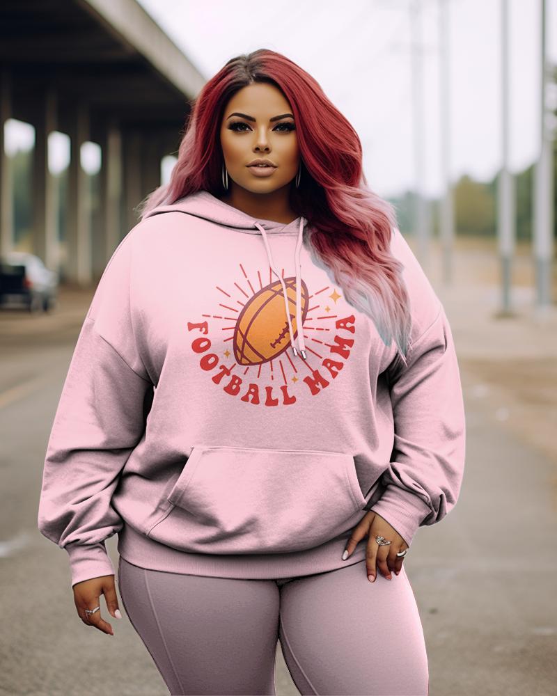 Women's Plus In My Football Mama Era Hoodie