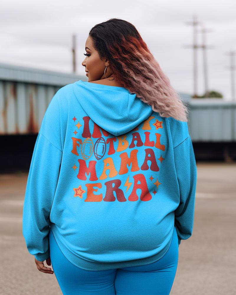 Women's Plus In My Football Mama Era Hoodie