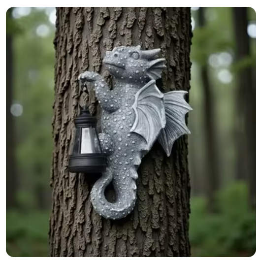 Dragon-Themed Life Size Resin Hand-painted Solar-..